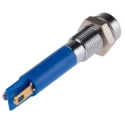 RS PRO Blue Panel Mount Indicator 12V DC 20mA Solder Tab Termination Recessed Bezel 211-291