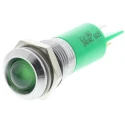 RS PRO Green Panel Mount Indicator 240V Solder Tab Termination IP40 Silver Bezel 38.5mm 211-342