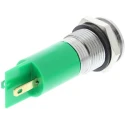 RS PRO Green Panel Mount Indicator 240V Solder Tab Termination IP40 Silver Bezel 38.5mm 211-342