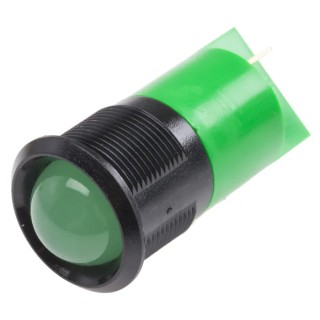 RS PRO Green Panel Mount Indicator, 24 V AC/DC, 20mA, Solder Tab Termination, 61mm Length, 22mm Mount Hole Size 211-437