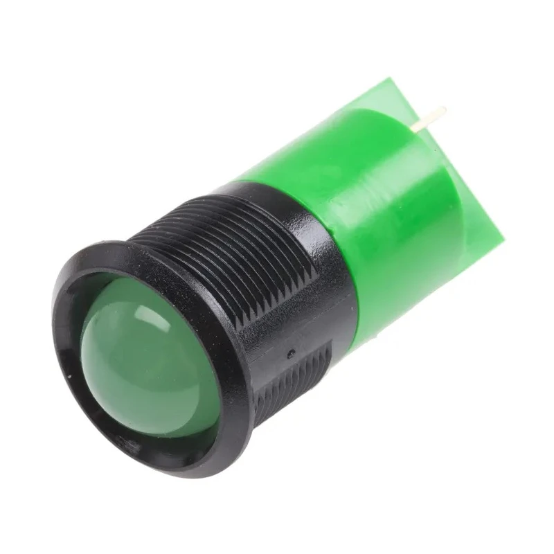 RS PRO Green Panel Mount Indicator, 24 V AC/DC, 20mA, Solder Tab Termination, 61mm Length, 22mm Mount Hole Size 211-437