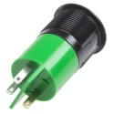 RS PRO Green Panel Mount Indicator, 24 V AC/DC, 20mA, Solder Tab Termination, 61mm Length, 22mm Mount Hole Size 211-437