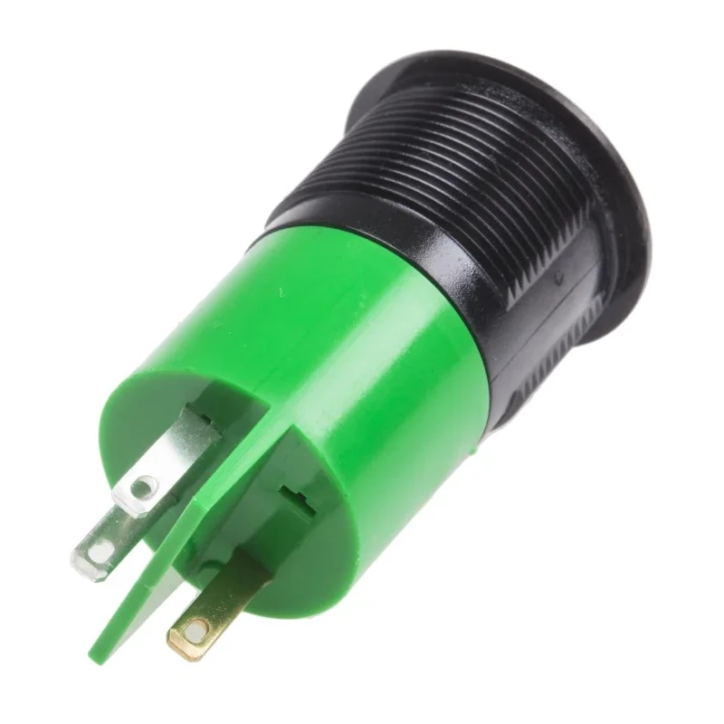 RS PRO Green Panel Mount Indicator, 24 V AC/DC, 20mA, Solder Tab Termination, 61mm Length, 22mm Mount Hole Size 211-437