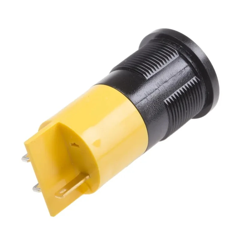 RS PRO Yellow Panel Mount Indicator LED, 24 V AC/DC, 20mA, Solder Tab Termination, Flush Bezel, 22mm Mount Hole 211-487