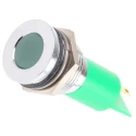 RS PRO Green Panel Mount Indicator 12 V AC/DC 20mA Solder Tab Termination Flush Bezel 211-724