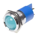 RS PRO Blue Panel Mount Indicator, 24 V AC/DC, 20mA, Solder Tab Termination, Prominent Chrome Bezel 211-639