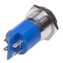 RS PRO Blue Panel Mount Indicator, 24 V AC/DC, 20mA, Solder Tab Termination, Prominent Chrome Bezel 211-639