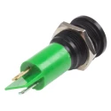 RS PRO Green Panel Mount Indicator 12 V AC/DC 20mA Solder Tab Termination Flush 211-730