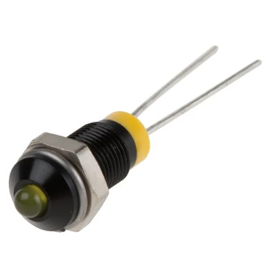 RS PRO Yellow Panel Mount Indicator 2V DC 20mA Lead Termination Prominent Bezel 211-796
