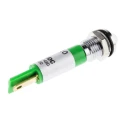 RS PRO Green Panel Mount Indicator 12V, 20mA, Solder Tab Termination, IP67, Prominent Bezel 211-910