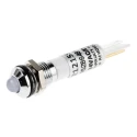 RS PRO White Panel Mount Indicator, 24V DC, 17mA, Solder Tab Termination, IP67, Prominent Bezel 212-159