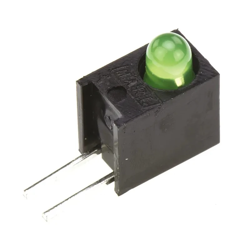 Marl Green Right Angle PCB LED Indicator 3 mm (T-1) 1 LED 2.2 V 113-314-04