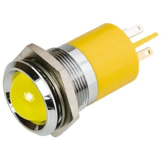 RS PRO Yellow Panel Mount Indicator 48-65V DC 10mA Silver Bezel Prominent 212-244
