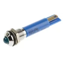 RS PRO Blue Panel Mount Indicator, 24V DC, 17mA, Solder Tab Termination, Silver Prominent Bezel, IP67 212-250