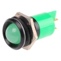 RS PRO Green Panel Mount Indicator, 24 V AC/DC, 20mA, Solder Tab Termination, Prominent Bezel 212-345