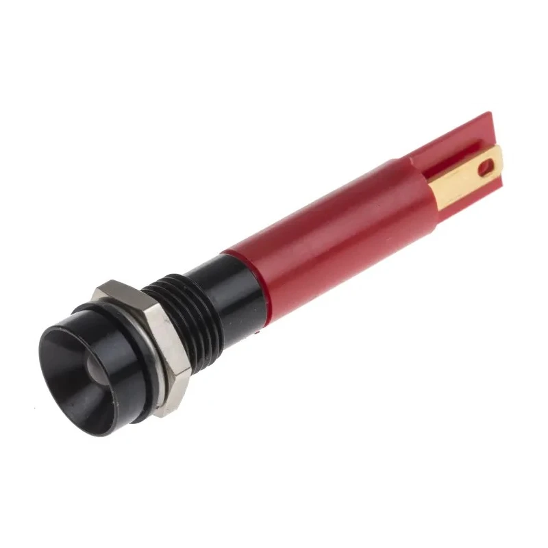 RS PRO Red Panel Mount Indicator 24 V AC/DC 20mA Solder Tab Termination IP67 Recessed 212-402