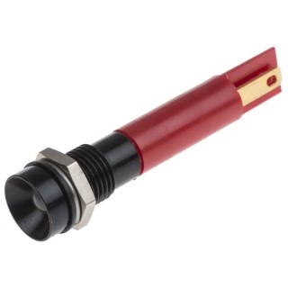 RS PRO Red Panel Mount Indicator 12V 20mA Solder Tab Termination IP67 Recessed Bezel England 212-351