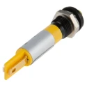 RS PRO Yellow Panel Mount Indicator 12V 17mA Solder Tab IP67 Prominent Bezel 212-468
