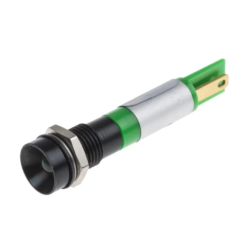 RS PRO Green Panel Mount Indicator, 12V, 17mA, Solder Tab Termination, IP67, Recessed 212-531