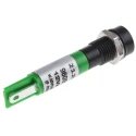 RS PRO Green Panel Mount Indicator, 12V, 17mA, Solder Tab Termination, IP67, Recessed 212-531