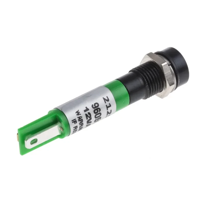 RS PRO Green Panel Mount Indicator, 12V, 17mA, Solder Tab Termination, IP67, Recessed 212-531