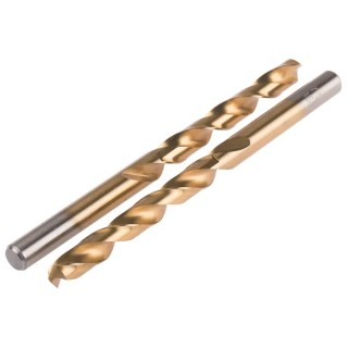 RS PRO High-Speed Steel Jobber Drill Bit, HSS, 7.9 mm Diameter, 117 mm Overall Length, Tin Coated, Spiral Flute, 10 214-010