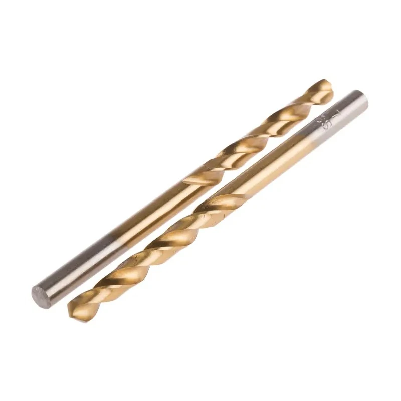 RS PRO HSS Jobber Drill Bits, TiN Coated, 80mm Overall Length, 4.7mm Drill Bit Size, 10 Pcs, Right Cutting 214-161
