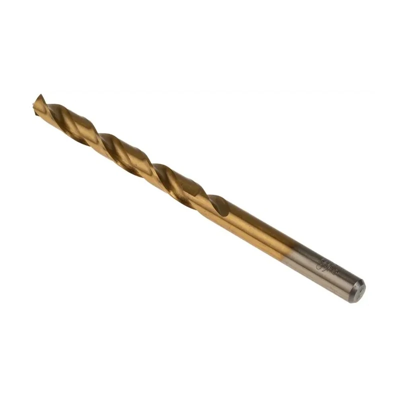 RS PRO High-Speed Steel HSS Jobber Drill Bit, 6.2mm Diameter, 101mm Length, 10 Pieces, Tin Coated, Model 214-155