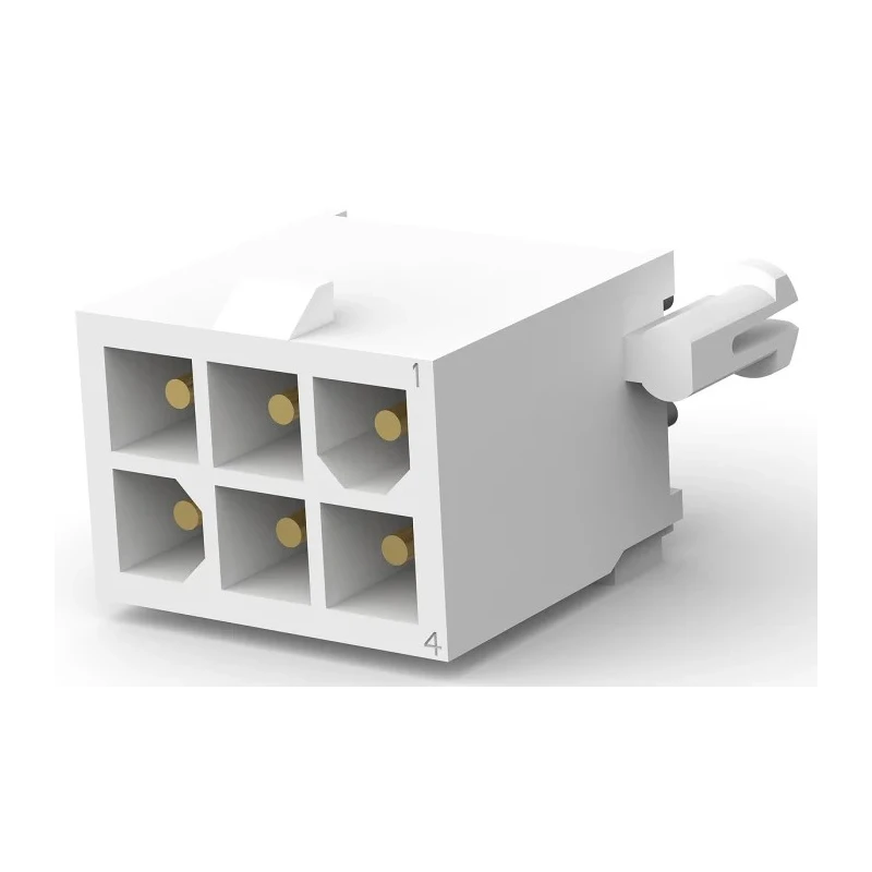 TE Connectivity Mini-Universal MATE-N-LOK Series Straight Through Hole PCB Header 6 Contacts 4.14 mm Pitch 2 Row 1-770178-1