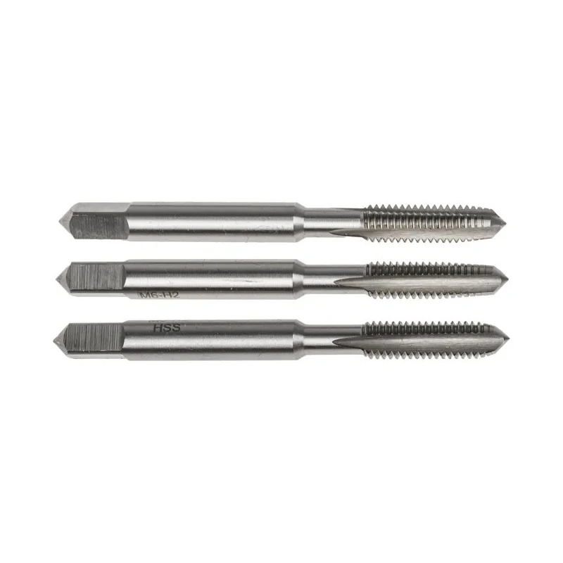 RS PRO Tap Set, M6 Thread, Metric Standard, Straight Flute Hand Tap, HSS Material, 3 Pieces, 66mm Length 215-530