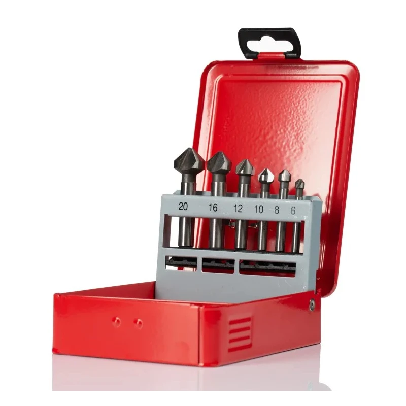 RS PRO HSS Countersink Drill Bit Set, 3 Flute(s), 90° Angle, 6 Piece(s) 218-567