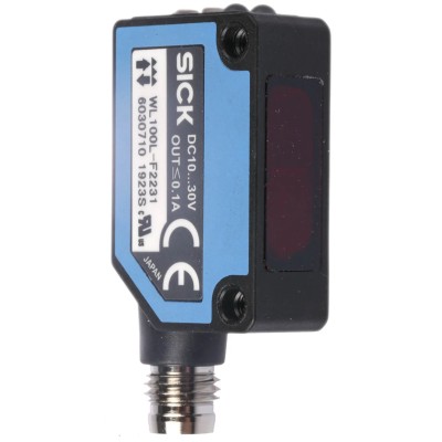 SICK Retroreflective Photoelectric Block Sensor, Laser Light Source, 0.08 to 12 m Detection Range, PNP Output WL100L-F2231