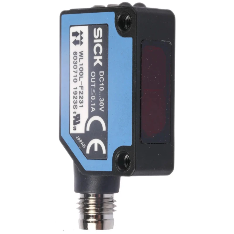 SICK Retroreflective Photoelectric Block Sensor, Laser Light Source, 0.08 to 12 m Detection Range, PNP Output WL100L-F2231