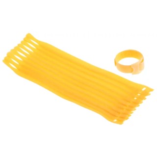 HellermannTyton Cable Tie Hook & Loop 200 mm x 12.5 mm Yellow Polyamide Polyethylene 130-00016 TEXTIE M-PA66/PP-YE