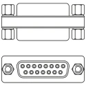 RS PRO D-Sub Adapter 15-Way Female to Female Straight Connector 39.45mm Length 218-223