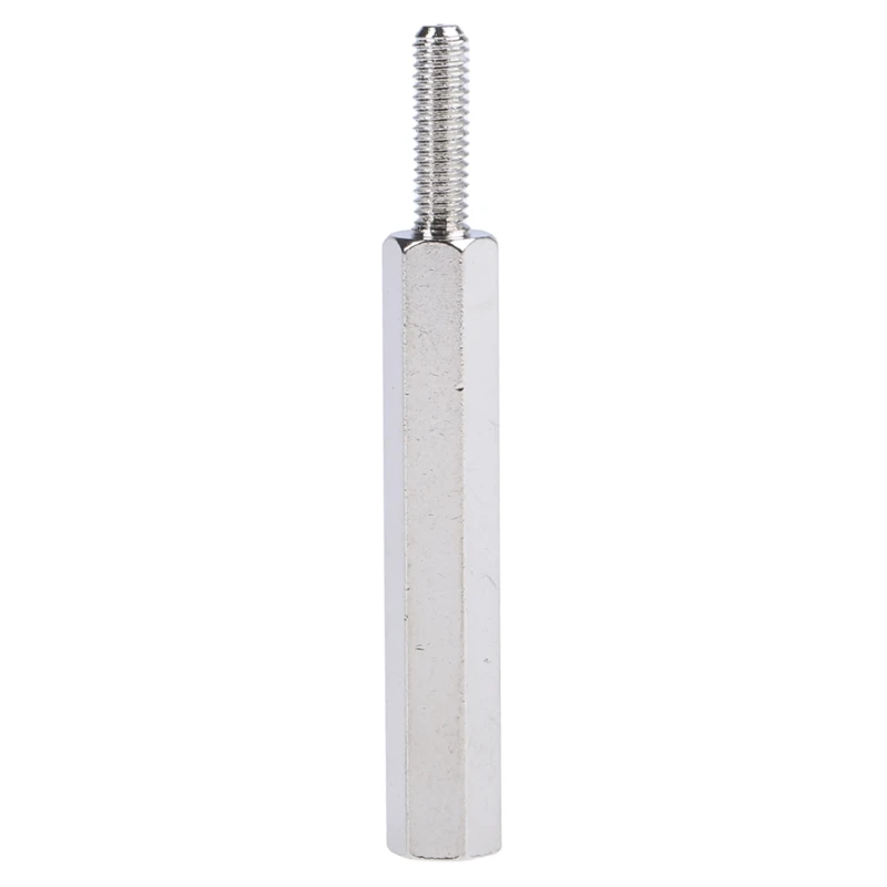 RS PRO Brass Hex Standoff, M3 Thread Size, 30 mm Body, 10 mm Stud Length, Nickel Finish 221-178