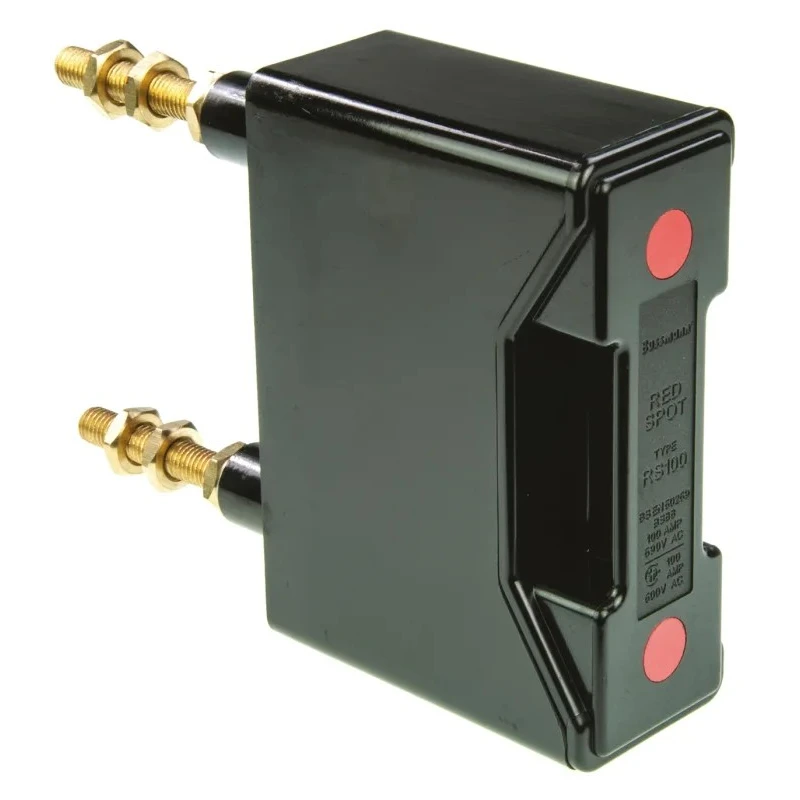 Eaton 100A Rail Mount Fuse Holder for A4 Fuse Size, 1 Pole, 690V AC, Back Stud Connection RS100P