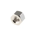 RS PRO Hexagonal Brass Standoff, M4 Thread Size, 5 mm Length, Female/Female, Nickel Finish 222-468