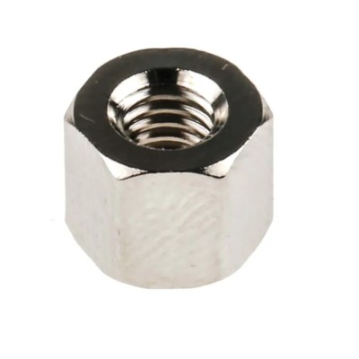 RS PRO Brass Hexagonal Standoff M4, 6 mm Length, Female/Female, Nickel Plated 222-474