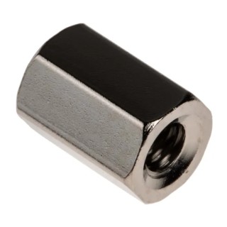 RS PRO Hex Threaded Brass Standoff M4, 10 mm Length, Nickel Finish, Female/Female 222-480