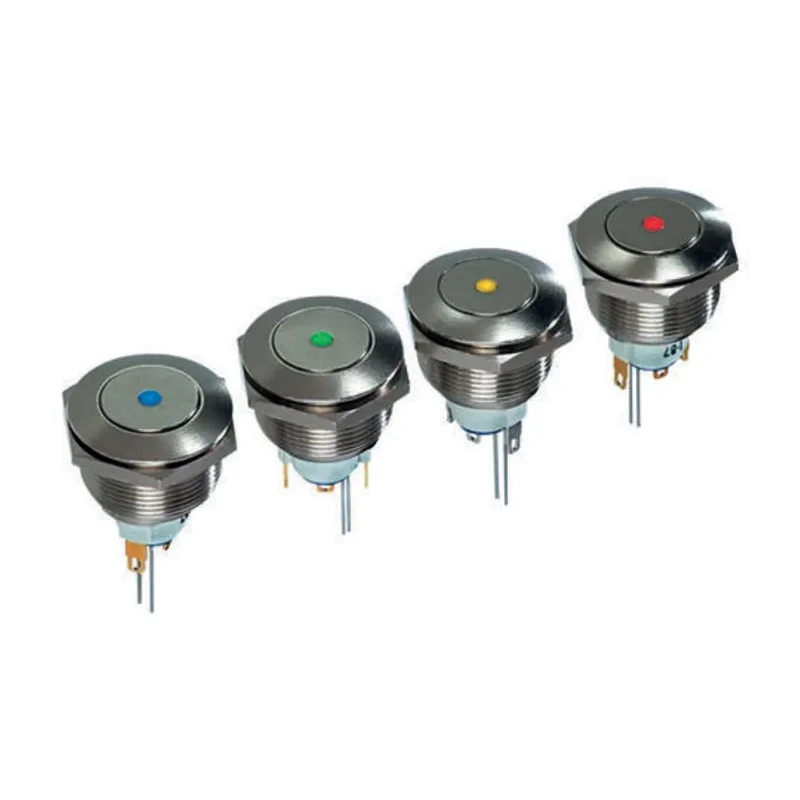 APEM AV Series Illuminated Push Button Switch Latching 22.2 mm Cutout Red LED IP65 48V dc 250V ac AV031L6EA240K