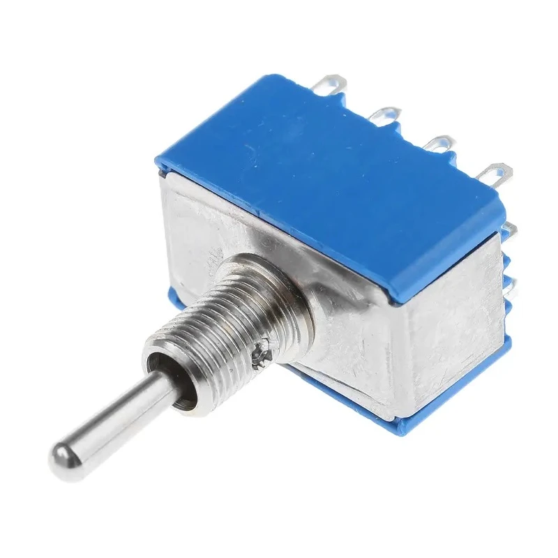 APEM Toggle Switch Panel Mount On-Off-On 4PDT 4A 30 V dc 250 V ac Brass Actuator 5669A