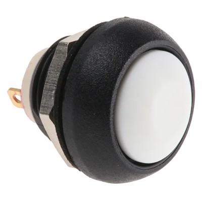 APEM IS Series Momentary Push Button Switch, Panel Mount, SPST, White Dome Actuator, IP67, 50 V DC 125 V AC ISR3SAD7/100
