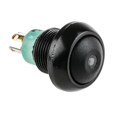 APEM IP Series Illuminated Push Button Switch Momentary Panel Mount 13.6 mm Cutout SPST Green LED IP67 28V dc IPR3SAD2L0G