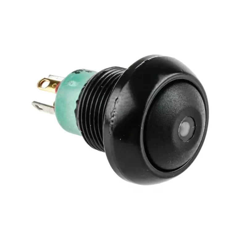 APEM IP Series Illuminated Push Button Switch Momentary Panel Mount 13.6 mm Cutout SPST Green LED IP67 28V dc IPR3SAD2L0G