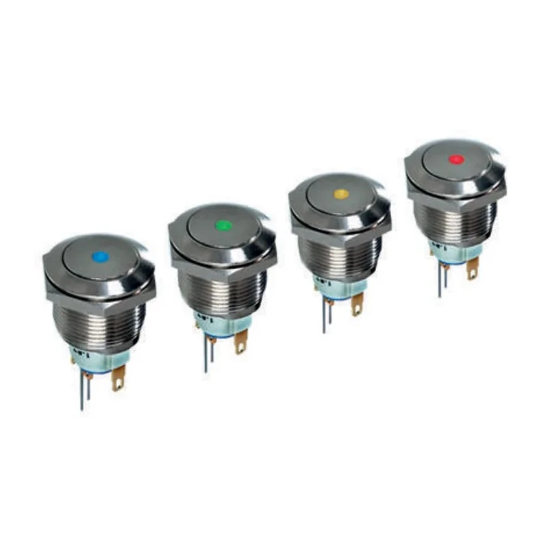 APEM Illuminated Push Button Switch, Latching, 19.2 mm Cutout, Red LED, IP65, 48 V dc AV091L6EA200