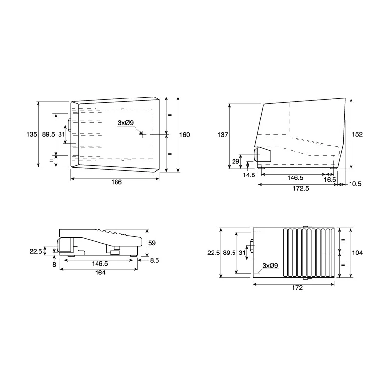 Schneider Electric Industrial Duty Momentary On-Off Foot Switch SPDT Metal 3A Contact Current 240V AC XPER510