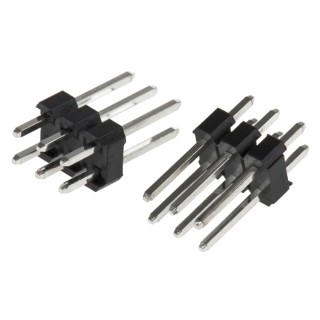 RS PRO Straight Through Hole Pin Header, 6 Contact, 2.54 mm Pitch, 2 Row, Unshrouded 251-8137
