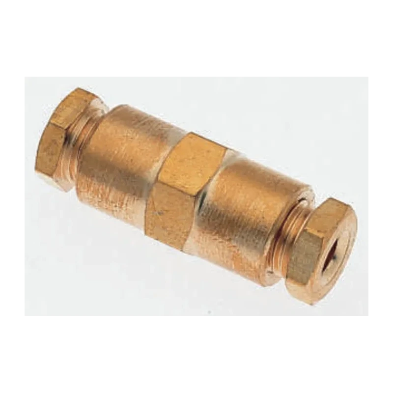 Norgren 22 Series Pneumatic Fitting Tube, Brass Construction, 1/4 in Connection Size, BS 2871 Standard 220200400