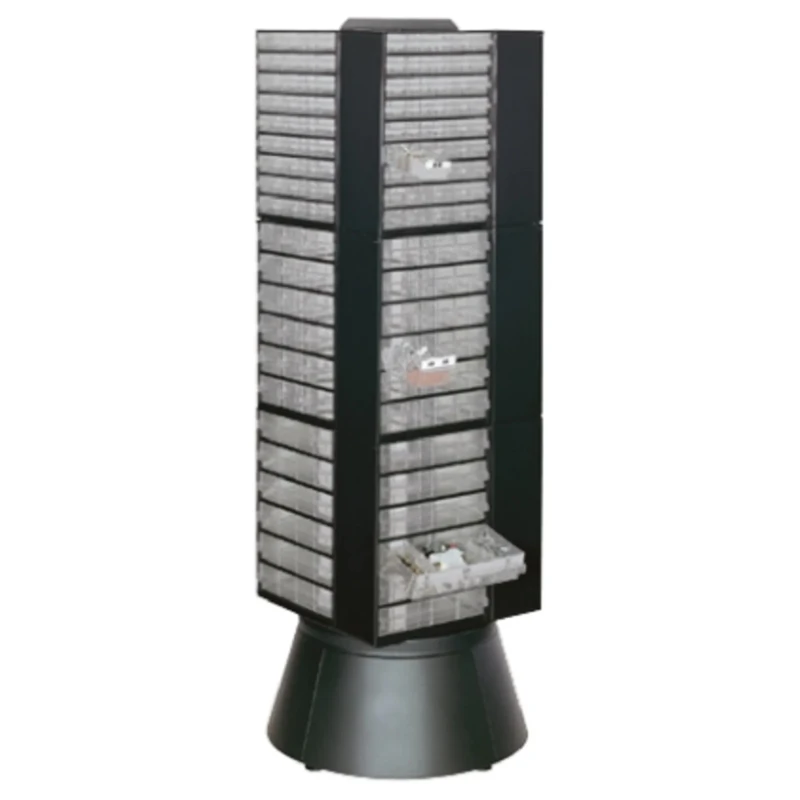 Raaco Empty Cabinet Turntable 3, Steel Construction, 1.6 m Height x 680 mm Width x 680 mm Depth, Blue 102377